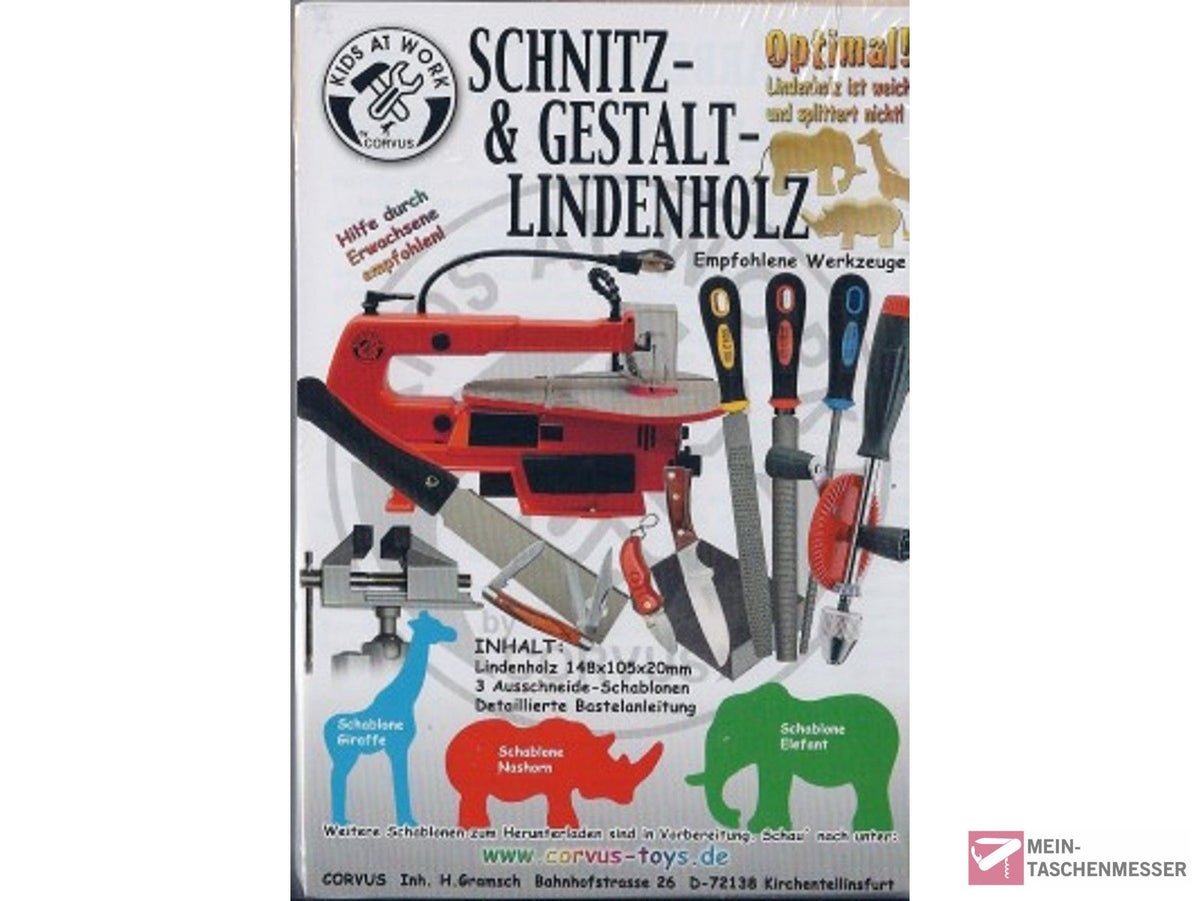 Schnitzholz von KIDS AT WORK Wildtiere 1 klein