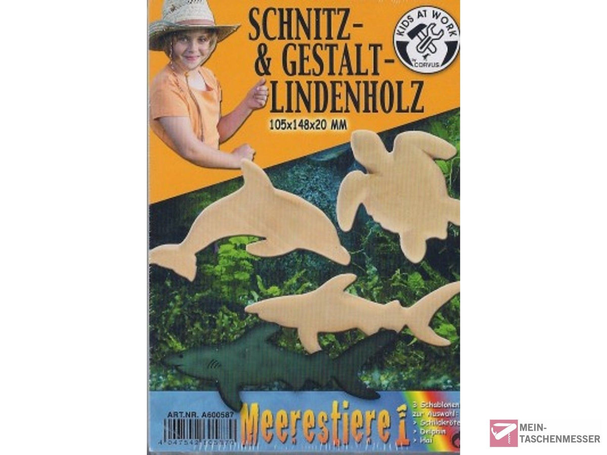Schnitzholz von KIDS AT WORK Meerestiere 1 klein