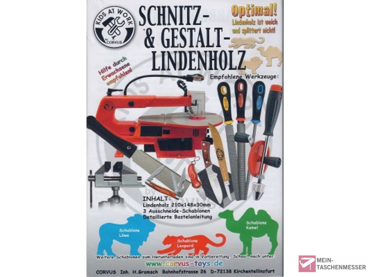 Schnitzholz von KIDS AT WORK Wildtiere 2 groß