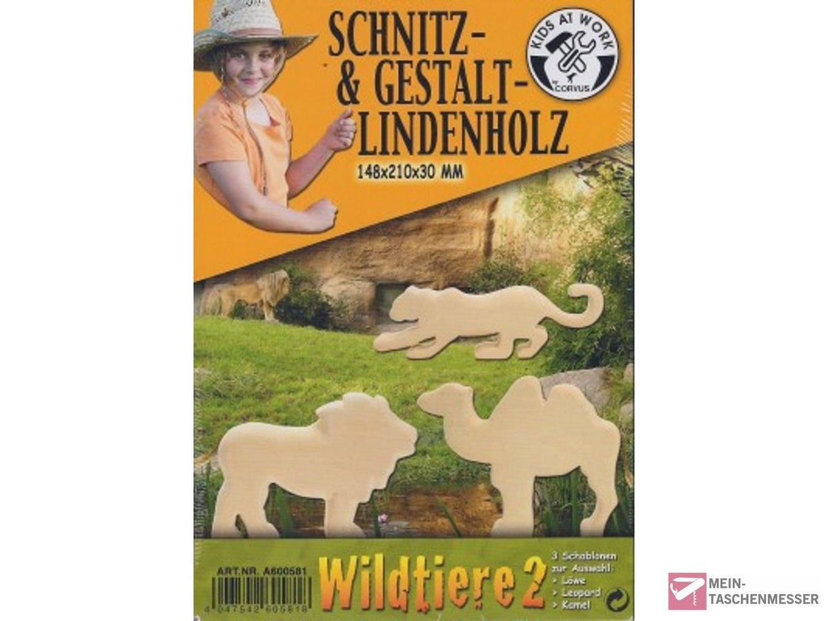 Schnitzholz von KIDS AT WORK Wildtiere 2 groß