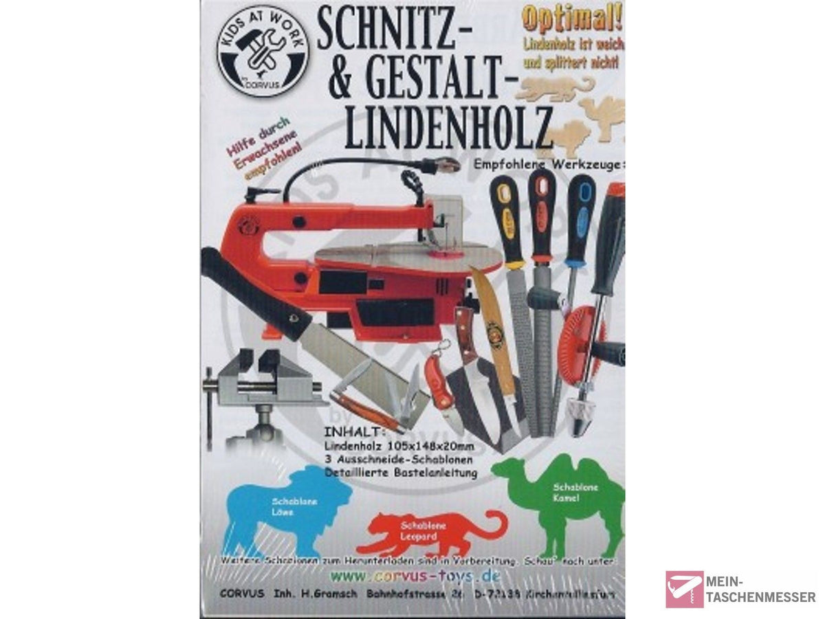 Schnitzholz von KIDS AT WORK Wildtiere 2 klein