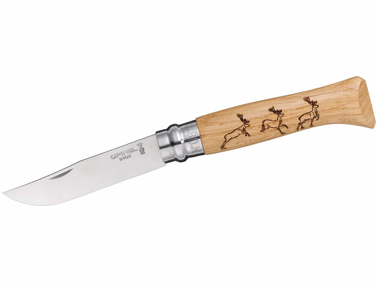 Opinel-Messer, Größe 8, Motivgravur Tiere