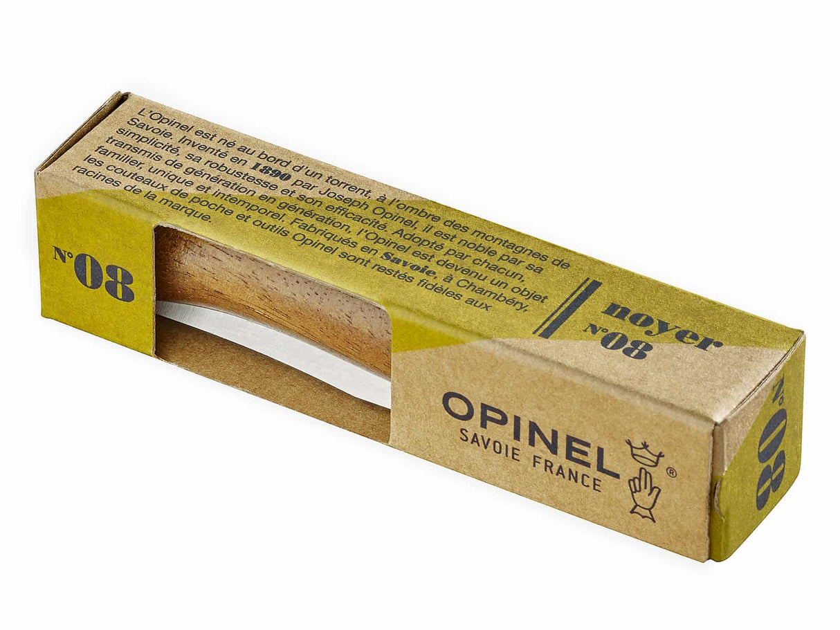 Opinel-Messer, Größe 8, Walnussholz, rostfrei
