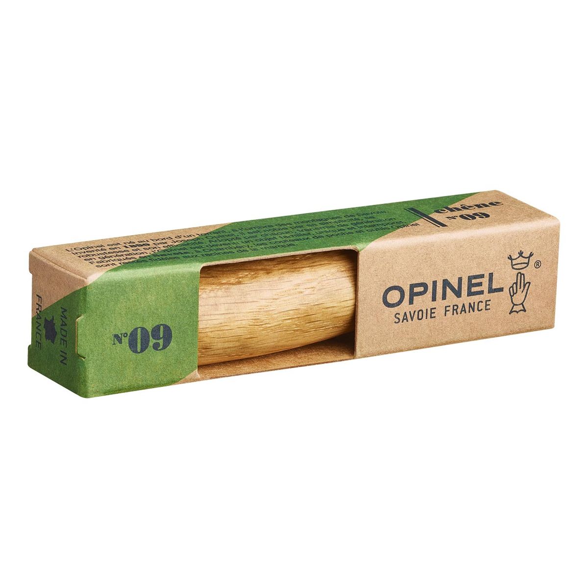 Opinel-Messer, Größe 9, Eichenholz, rostfrei