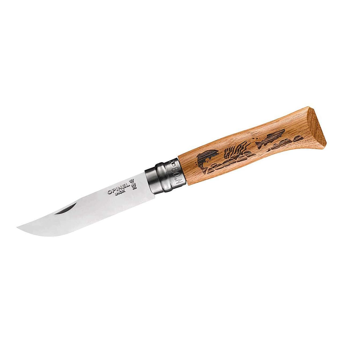 Opinel-Messer, Größe 8, Motivgravur Tiere neu