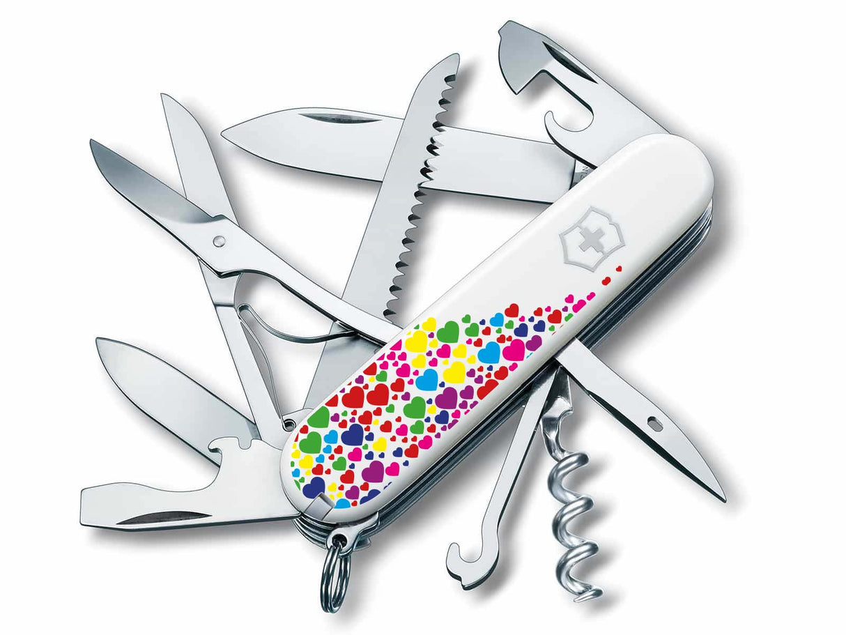 Victorinox Huntsman regenbogenfarbene Herzen by MTM