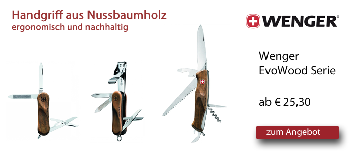 Zu Wenger Taschenmessern der EvoWood Serie