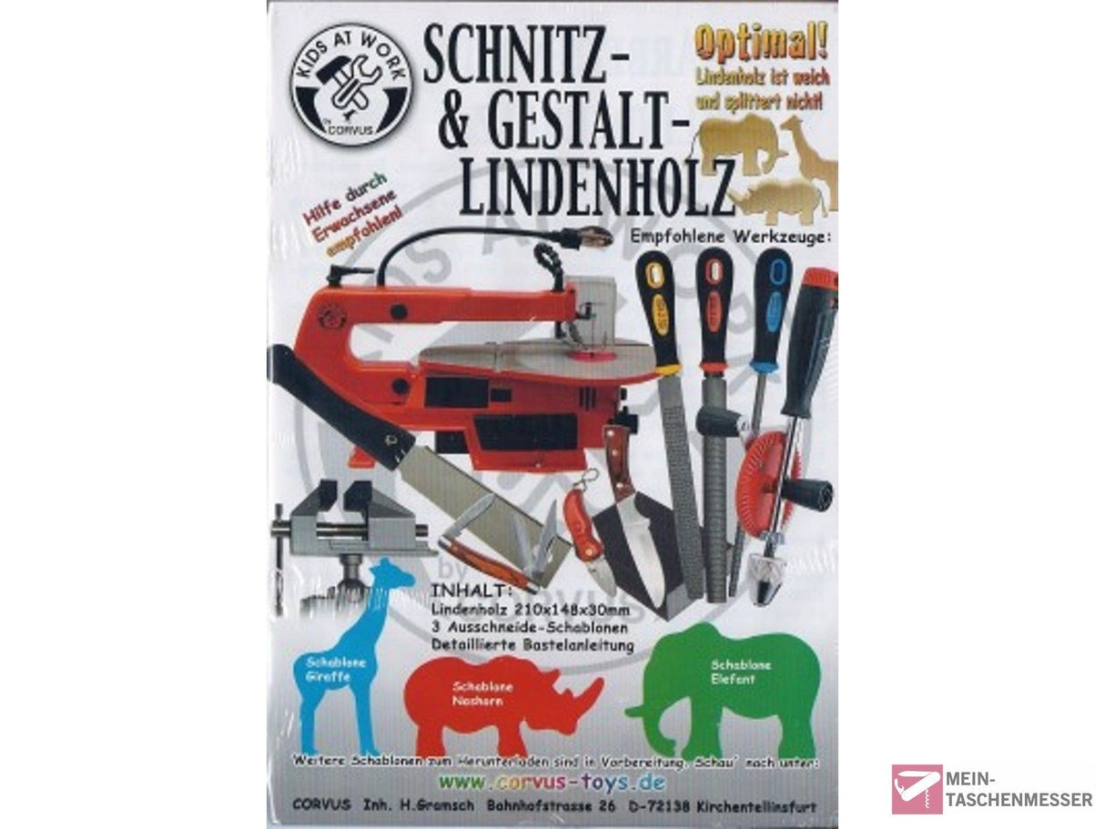 Schnitzholz von KIDS AT WORK Wildtiere 1 groß