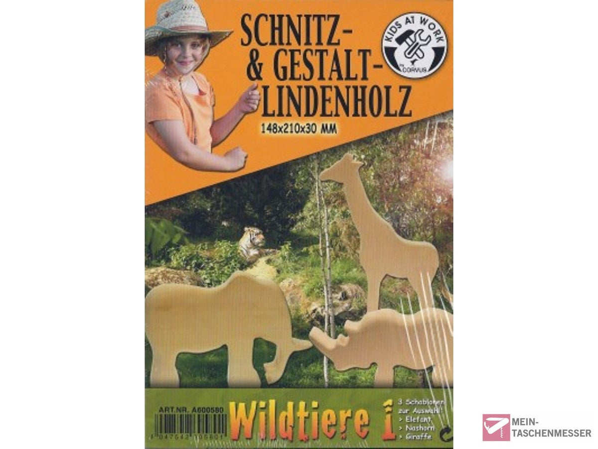 Schnitzholz von KIDS AT WORK Wildtiere 1 groß