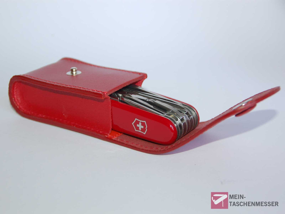 Leder-Etui breit rot