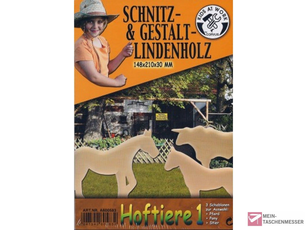 Schnitzholz von KIDS AT WORK Hoftiere 1 groß