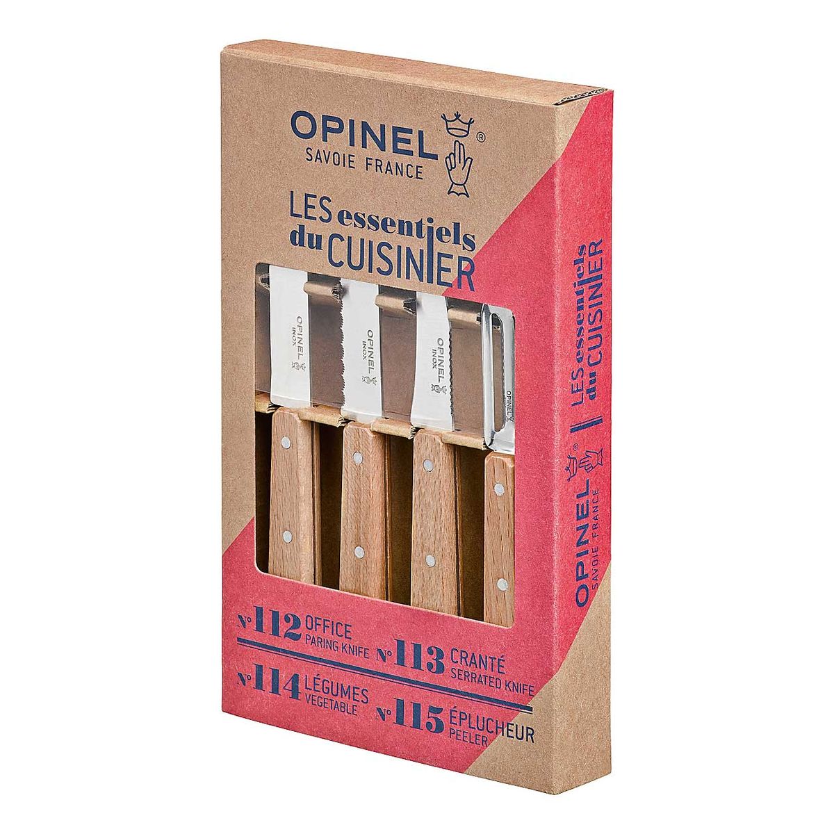 Küchenmesser-Set LES ESSENTIELS Buche, 4-teilig