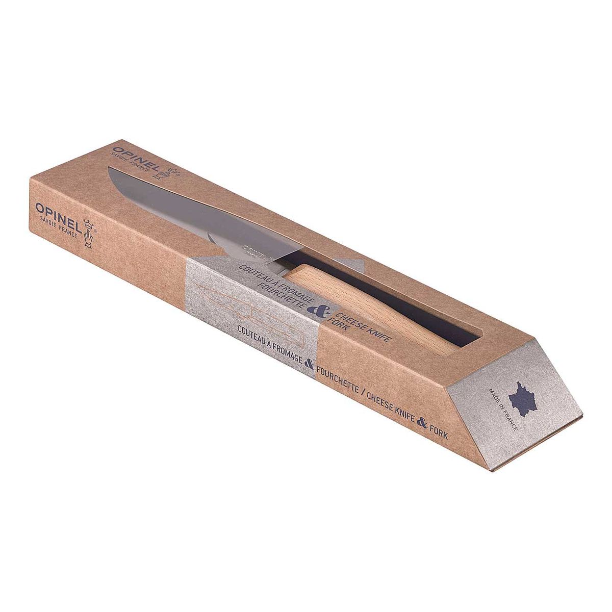 Opinel Käsemesser Set, Messer No 10 und Gabel