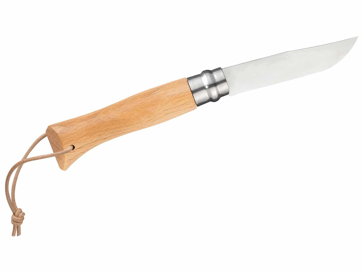 Opinel-Messer, Größe 8, Lederriemen