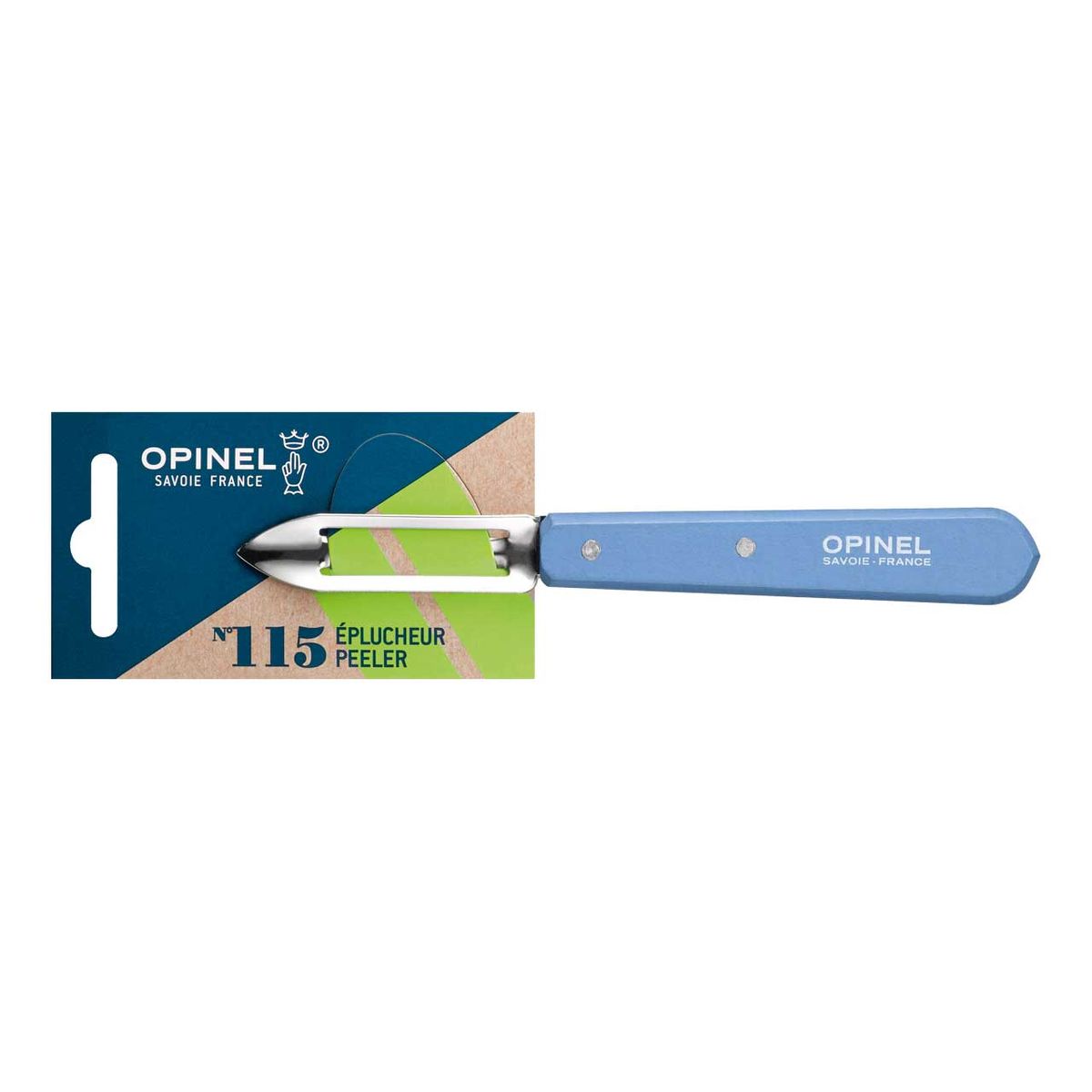 Schälmesser No 115, rostfrei, Buche, blau,